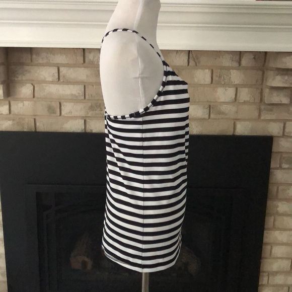 Champion Black White Stripe Racerback Built-in Bra Workout Tank size Medium - Picture 7 of 10
